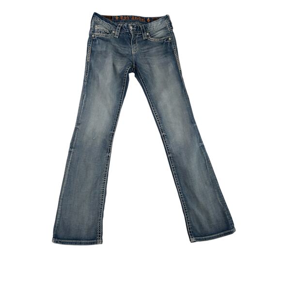Rock Revival Denim - Rock Revival Women’s Jeans Size 28 Bootcut Blue Denim Embellished Pockets